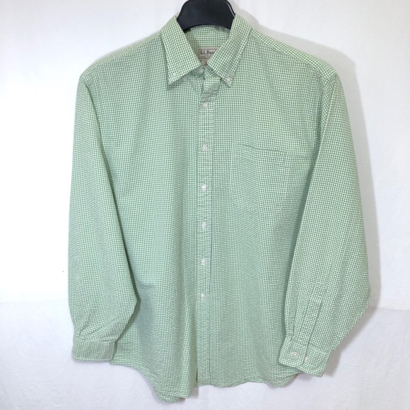 L.L. Bean Other - 🔵 LL Bean Checked Seersucker Button Front Shirt